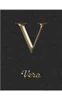 Vera: 1 Year Daily Planner (12 Months) - Yellow Gold Effect Letter V Initial First Name - 2020 - 2021 - 365 Pages for Planning - January 20 - December 20 