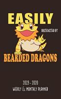 Easily Distracted By Bearded Dragons: Weekly Planner (From November 2019 Through December 2020) - Planner Schedule Monthly & Weekly with Notes and To Do Lists - A Gift For Bearded Dragon