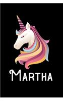 Martha: Personalized Custom Name Unicorn Themed Monthly 2020 Planner (Calendar, To Do List, Monthly Budget, Grocery List, Yearly Financial Goals) Gift for G