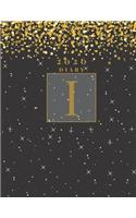 Personalised 2020 Diary Week To View Planner: A4 Gold Letter I (Gold Stars And Glitter) Organiser And Planner For The Year Ahead, School, Business, Office, Work, University