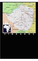 Modern Day Color Map of Zimbabwe in Africa Journal: Take Notes, Write Down Memories in this 150 Page Lined Journal