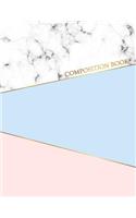 Composition Book: Marble & Gold Composition Book 150-Page Blank Journal Notebook 8.5 X 11 Large Softcover