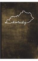 Kentucky: 6" x 9" - 128 Pages: Kentucky State Silhouette Hand Lettering Cursive Script Design on Soft Matte Cover - Notebook, Diary, Composition Book for fans