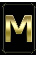 M: Entrepreneur Journal Gold Monogram Letter M (6 x 9 150 blank lined pages)