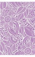 Deco Floral Notebook: Bright Periwinkle: Notebook 6 X 9: Notebook 250 Pages