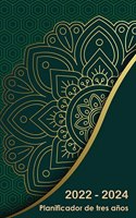 2022 - 2024 Planificador de tres años: Calendario de 36 meses Calendario con días festivos Planificador diario de 3 años Calendario de citas Agenda de 3 años