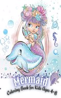 Mermaid Coloring Book for Kids Ages 4-8