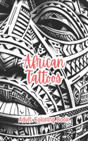 African Tattoos Adult Coloring Book Grayscale Images By TaylorStonelyArt