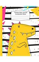 Primary Story Journal Composition Book: Dotted Midline and Picture Space, Grades K-2 School Exercise Book,109 Story Pages, Learn To Write and Draw Journal, dinosaur (Children's Journals)