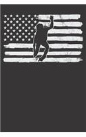 Notebook: Vintage 4th Of July USA Flag Inline Skater Dot Grid Dotted 6x9 120 Pages