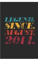 Legend Since August 2014: Small Lined Notebook (6 X 9 -120 Pages) for 5th Birthday Gift Idea for Women and Men