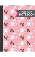 Dot Grid Notebook: Pink Coffee Bean Softcover Paperback Dot Grid Journal // Notebook to Write in