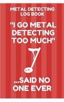 Metal Detecting Log Book: Tracker for Metal Detectorists, 150 Pages with Spaces to Track your Finds, Convenient 6 by 9 Inch Size, Too Much Red Cover