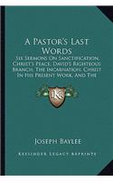 Pastor's Last Words: Six Sermons on Sanctification, Christ's Peace, David's Righteous Branch, the Incarnation, Christ in His Present Work, and the Heaven Descended City 