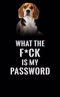 What The F*CK Is My Password, Beagle: Password Book Log & Internet Password Organizer, Alphabetical Password Book, password book Beagle and Notebook, book with Beagle, 120 Pages 6 x 9 in