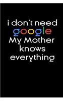 I don't need google my Mother knows everything Notebook Birthday Gifts