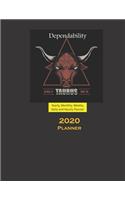Taurus Planner 2020 Zodiacs: Yearly, Monthly, Weekly, Daily and Hourly Planner size 8.5 Inch x 11 Inch
