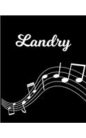 Landry: Sheet Music Note Manuscript Notebook Paper - Personalized Custom First Name Initial L - Musician Composer Instrument Composition Book - 12 Staves a 