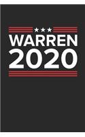 Warren 2020 Notebook - Elizabeth Warren Gift - Vintage President Journal - 2020 Election Diary for Democratic Friends And Family