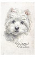 West Highland White Terrier Dog Portrait Notebook