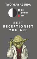 2020 & 2021 Two-Year Daily Planner For Best Receptionist Gift - Funny Yoda Quote Appointment Book - Two Year Weekly Agenda Notebook For Secretary: Star Wars Fan Logbook - Starts Month of January - 2 Calendar Years of Monthly Plans - Gray Personal Day Log