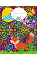 Leopard Fox Notebook: School Supplies Composition Book and Journal for Kids