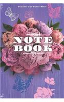 Peonies and Butterflies Notebook: 200 Lined Pages, 6x9, Purple Edition