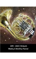 2019 - 2020 18 Month Weekly & Monthly Planner: July 2019 to December 2020 Calendar in Review/Monthly Calendar with U.S./Uk/ Canadian/Christian/Jewish/Muslim Holidays-Notes 8 X 10- Music Instrumen