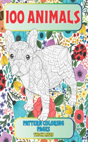 Pattern Coloring pages - 100 Animals - Thick Lines
