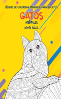 Libros de colorear Mandala para adultos - Nivel fácil - Animales - Gatos