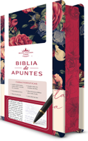 Biblia de Apuntes RVR 1960 Tapa dura, Azul oscuro con flores (Edición cantos pintados) / Spanish Journaling Bible RVR 1960 Hardcover Dark Blue with Flowers
