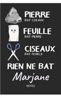 Rien ne bat Marjane - Notes: Noms Personnalisé Carnet de notes / Journal pour les filles et les femmes. Kawaii Pierre Feuille Ciseaux jeu de mots. Fournitures scolaires, premier