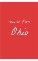 Recipes from Ohio: blank recipe journal to write in for your favorite recipes