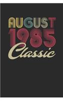 Classic August 1985: Dotted Bullet Grid Notebook / Journal (6 X 9 -120 Pages) - August Birthday Gift Idea