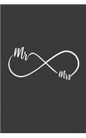 MR Mrs: 120 Blank Graph Paper Pages for Wedding / Notepad and Diary for Writing and Draw / 6x9 Inches Unique Journal