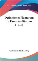 Definitiones Plantarum in Usum Auditorum (1737)