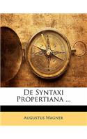de Syntaxi Propertiana ...: (Latin)