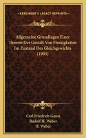 Allgemeine Grundlagen Einer Theorie Der Gestalt Von Flussigkeiten Im Zustand Des Gleichgewichts (1903)