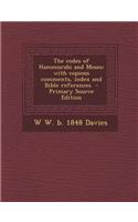 The Codes of Hammurabi and Moses: With Copious Comments, Index and Bible References: (English)