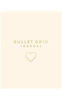 Bullet Grid Journal: Gold Heart, 150 Dot Grid Pages, 8x10, Professionally Designed