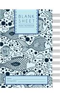 Blank Sheet Music Notebook: 12 Staves (100 Blank Pgs): Perfect Binding (Marine Design)