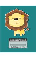Composition Notebook: Cute Lion Notebook Ideal For Students - School Gifts - 8'5X11