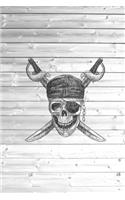 Hand Drawn Pirate Skull Swords Eye Patch Journal