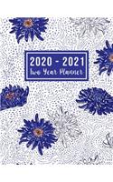 2020-2021 Two Year Planner: big 2 year monthly planner - Flower Watercolor Cover - 2 Year Calendar 2020-2021 Monthly - 24 Months Agenda Planner with Holiday - Personal Appointm