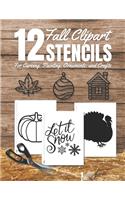 Fall Clipart Stencils for Carving, Painting, Ornaments, and Crafts