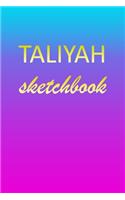 Taliyah: Sketchbook - Blank Imaginative Sketch Book Paper - Pink Blue Gold Custom Letter T Personalized Cover - Teach & Practice Drawing for Experienced & As