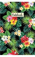 Notebook: Tropical Flowers College Ruled Journal for Taking Notes Journaling School or Work