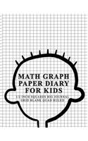 Math Graph Paper Diary for Kids 1/2 Inch Squares Big Journal Grid Blank Quad Ruled