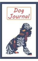 Dog Journal: Poodle Dog Blue Flower Pattern - Blank Lined Journal for Pet Lovers (Composition Book, Notebook)