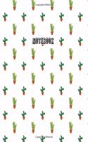 Notebook: Wide Ruled Blank Lined Composition Notebook Journal Green Potted Cactus Plants